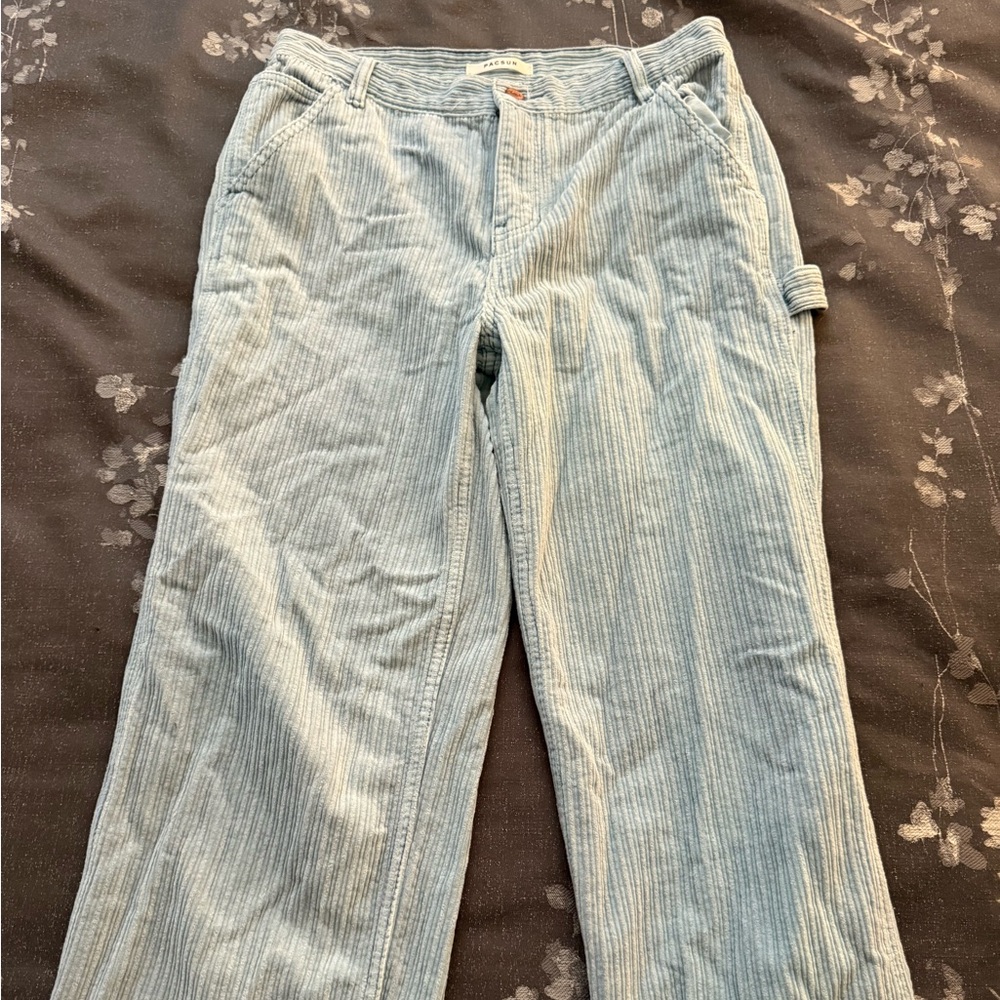 PacSun Light Blue Baggy Corduroy Carpenter Pants Size 26
